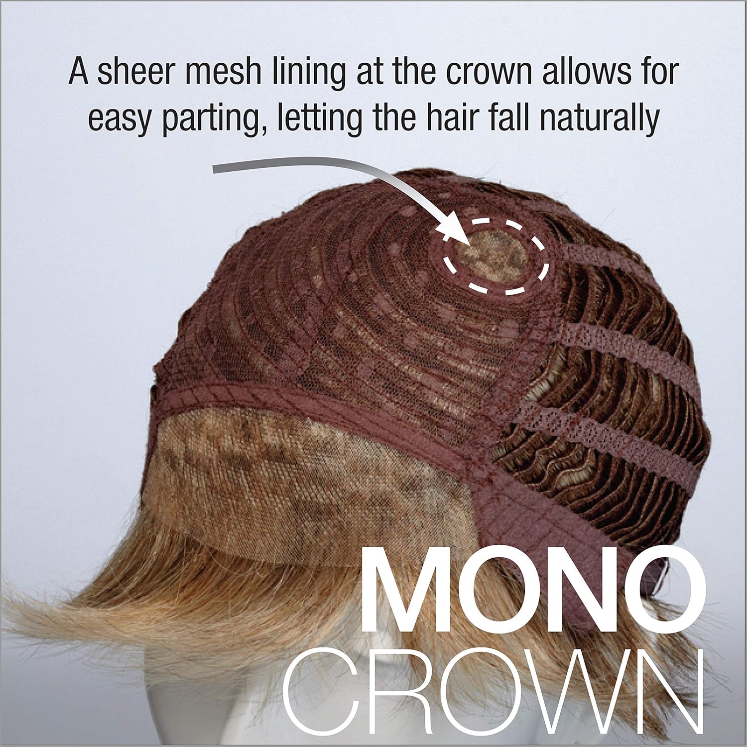 Paula Young Juno WhisperLite Monofilament Wig Smooth, Straight Long Wig with Blunt Bangs and Razor-Finished Tips/Multi-tonal Shades of Blonde, Silver, Brown, and Red