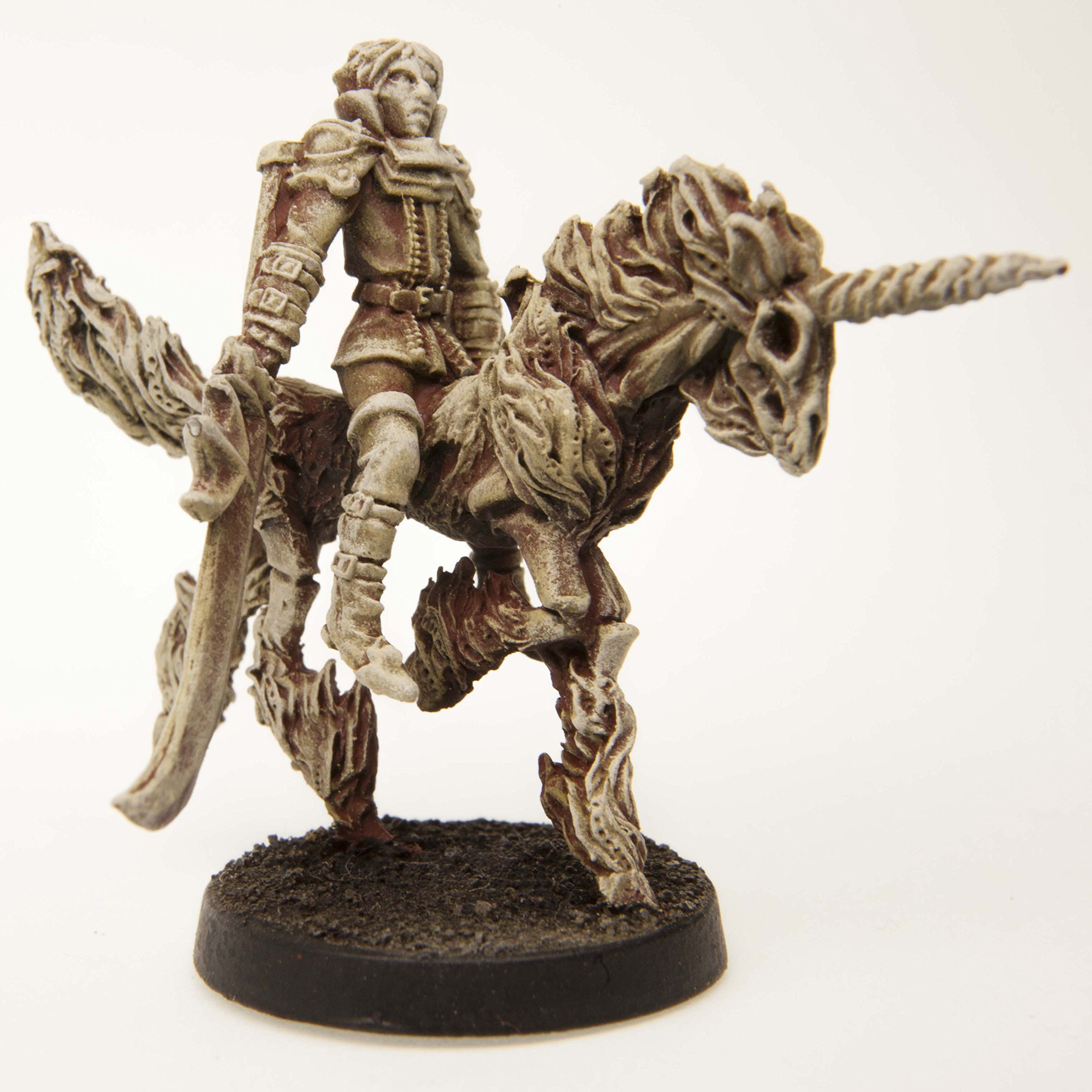 Stonehaven Gnome Knight Mounted Miniature - 38mm Pewter Tabletop RPG Figure With Wolf