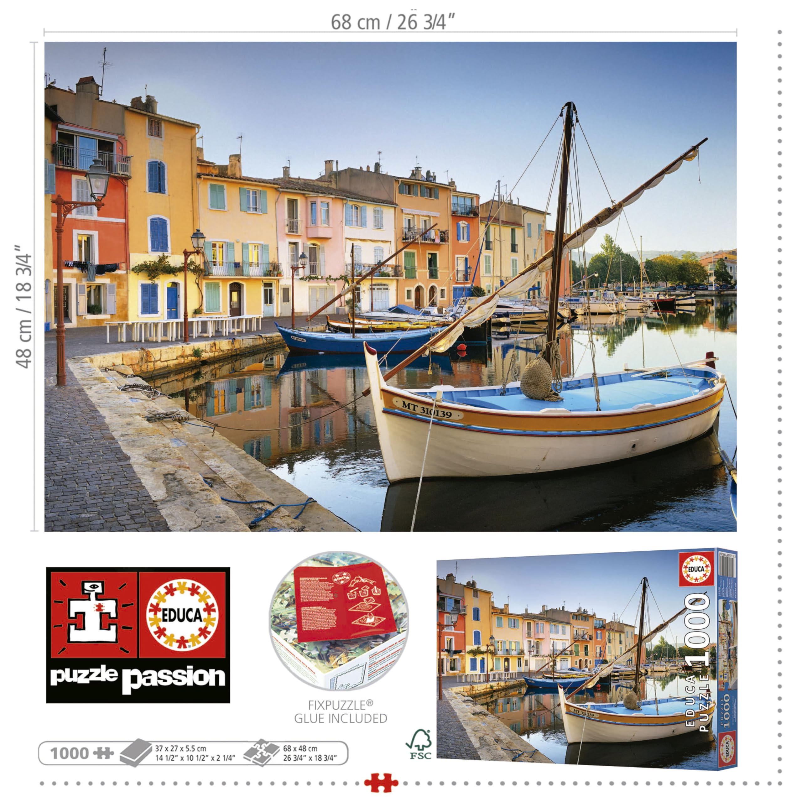 Educa 1000 Piece Puzzle – Harbour In Martigues, Provence, Finished Size 48x68 Cm - View #4