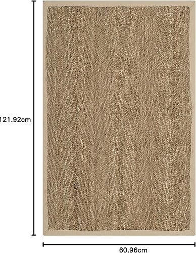 Miniatura 313 de Safavieh Colección de fibra natural NF115P - Alfombra (fibra natural), color gris, Fibras naturales beige, (Natural/Beige),Natural/Negro,Natural