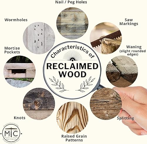 Miniatura 7 de Modern Timber Craft Estante de pared de madera recuperada  Fácil de instalar  Soportes de estante flotantes incluidos  Decoración rústica  2.75