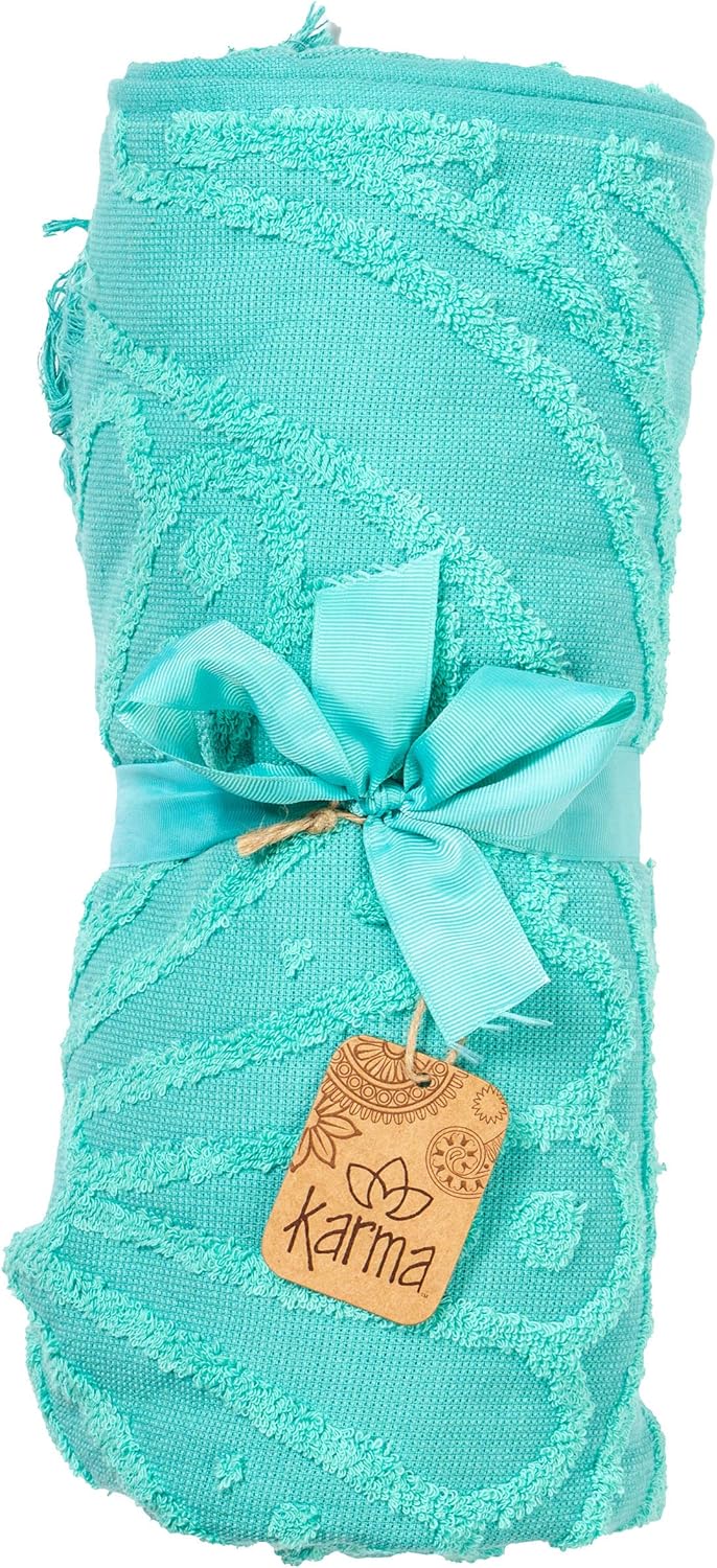 Karma Gifts Jacquard Weave, Teal Beach Towel