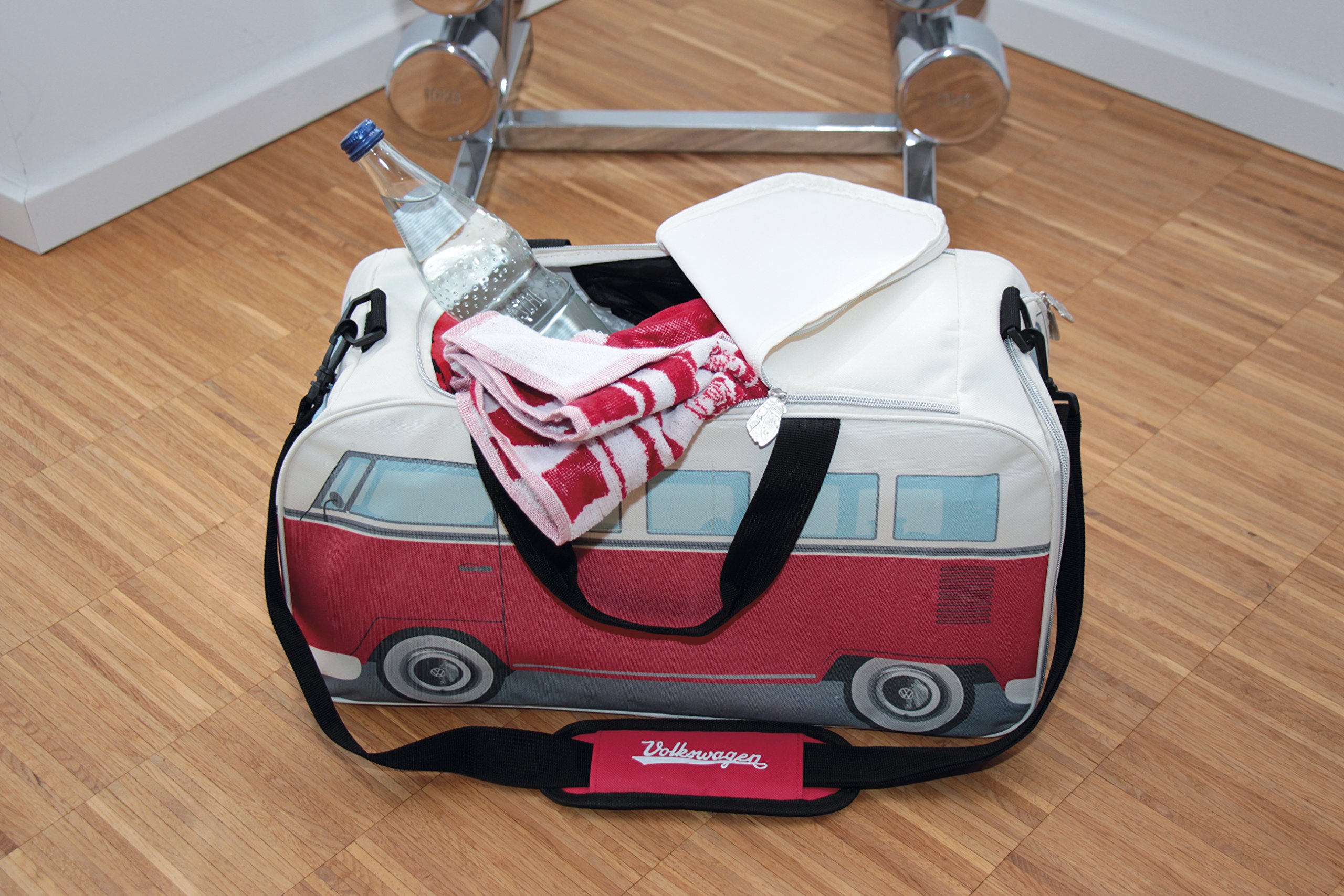 BRISA VW Collection - Volkswagen Furgoneta Hippie Bus T1 Van Bolsa de Deporte Plegable con Asas, Bolsa de Viaje con Compartimento Impermeable para Zapatos, Equipaje, Duffel Bag para Gimnasio/Regalo