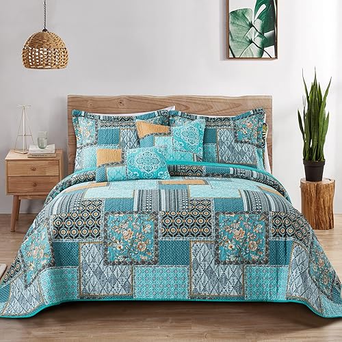 BEDIFANY Juego de ropa de cama de 3 piezas de algodón tamaño Queen, colcha suave, ligera, acolchada, juegos de ropa de cama para decoración de cama
