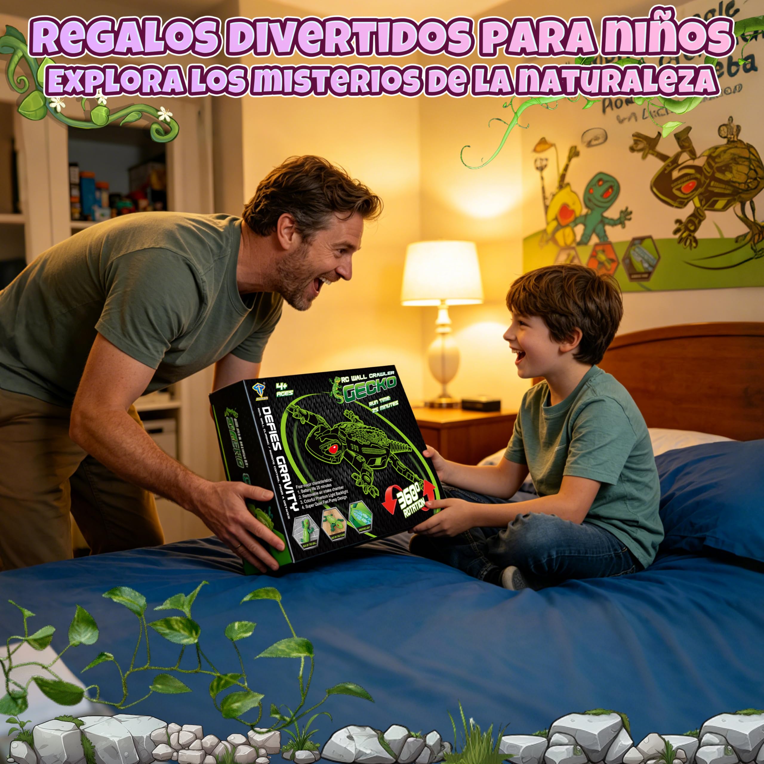 FORMIZON Lagartija Teledirigida con 9 Iluminación, Lagarto teledirigido Pared, Geko Teledirigido Juguete Movimientos Realistas, Regalo Interactivo de Robot para Niños y Niñas a Partir de 3 A (Rosa)