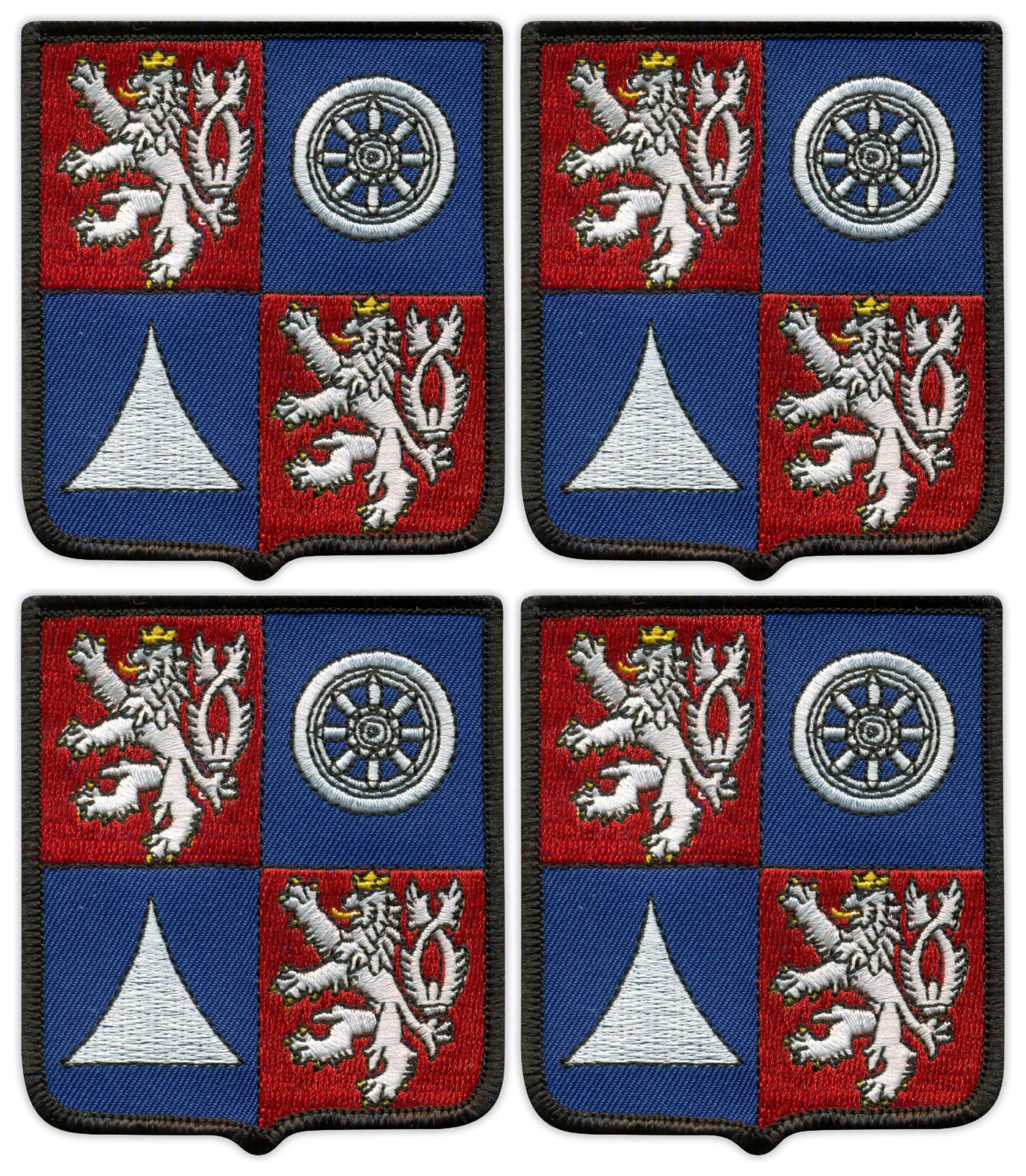 Set di 4 stemmi della Regione Liberec, in VEIcro, nero, con gancio e passante, toppa ricamata