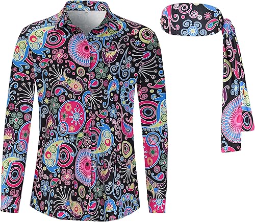 Miniatura 2 de Disfraz de los años 70 para hombre, disfraz de Halloween de las décadas de discoteca de los años 70