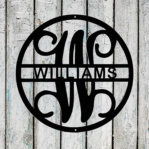 Personalized Metal Signs Custom Name Tags Metal Wall Art Split Letter Monogram Wall Decor Metal Last Name Signs Personalized Wedding Gifts Metal Art