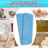 Vista 3 de 40 Pack Microfiber Mop Pads Machine Washable Cleaning Flat Mop Head Replacement Reusable Household Pads for Hardwood and Hard Surface Floor Cleaning