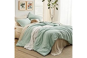 Bedsure Queen Comforter Set Sage Green, 7 Pieces Soft Queen Bedding Set