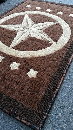 Miniatura 4 de Texas Star - Tapete para puerta, color marrón oscuro, tamaño King, diseño Americana #5457 (2 pies x 3 pies)