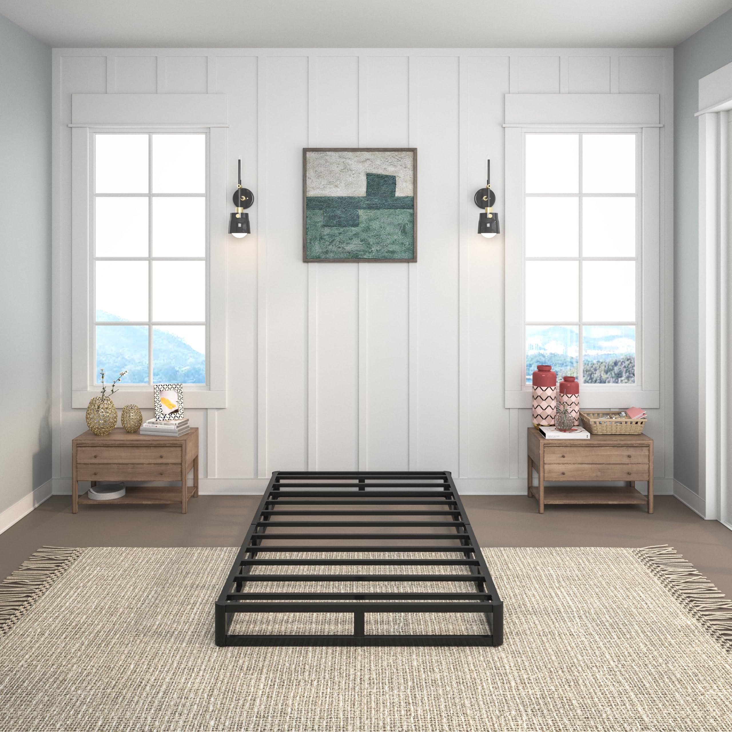 TROZULER 7 Inch Twin Box Spring, Heavy Duty Metal Mattress Foundation, 3000 lbs — product photo