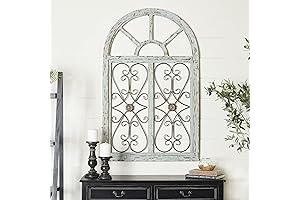 Deco 79 Wooden Arched Cathedral Window Decor