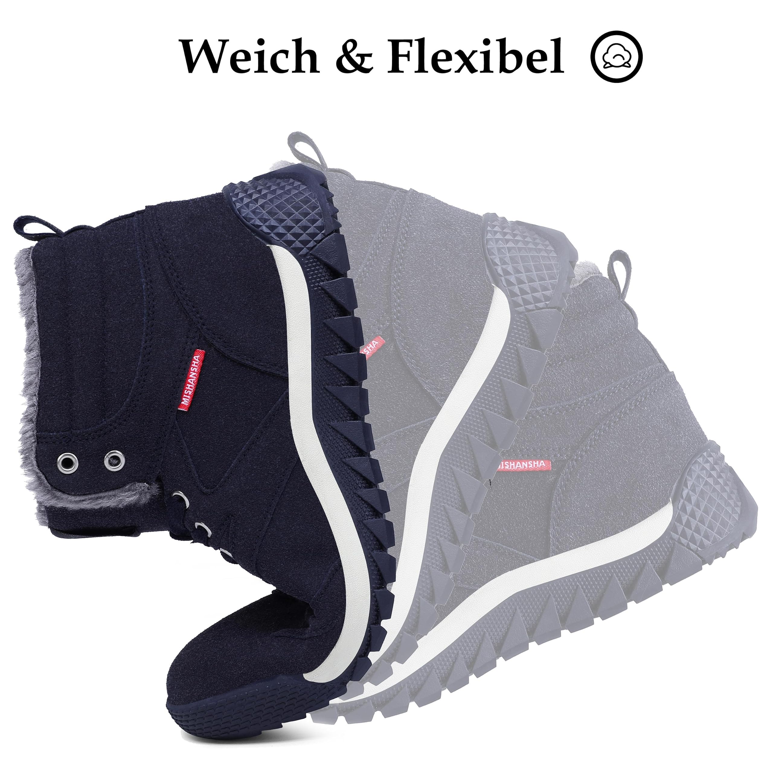 Mishansha Stivali da Invernali per Uomo Donna Caldi Antiscivolo Scarpe da Neve Taglia 36-48 EU