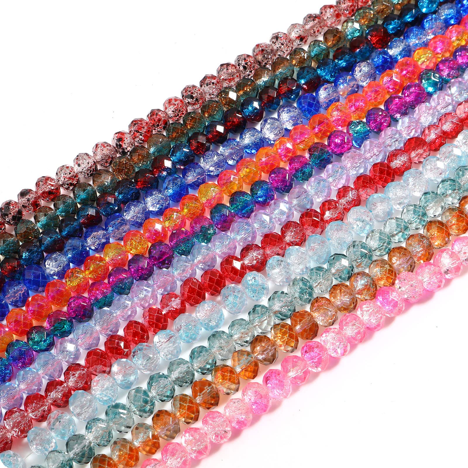 Renashed 1200 Perline Briolette In Cristallo Sfaccettato AB Da 6 Mm
