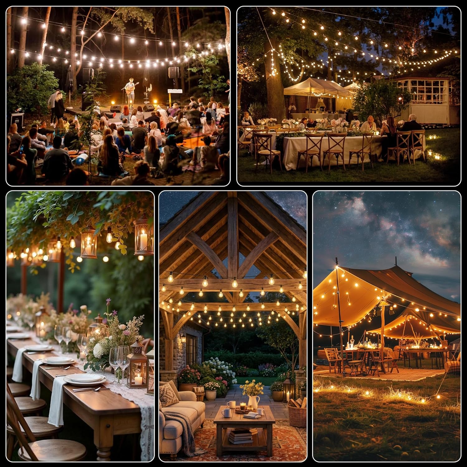 100FT Outdoor String Lights with Remote, 42 Dimmable Shatterproof LED Edison Bulbs, Waterproof Patio & Backyard Lights for Pergola, Deck, Garden, Bistro, Commercial Grade Hanging Lights