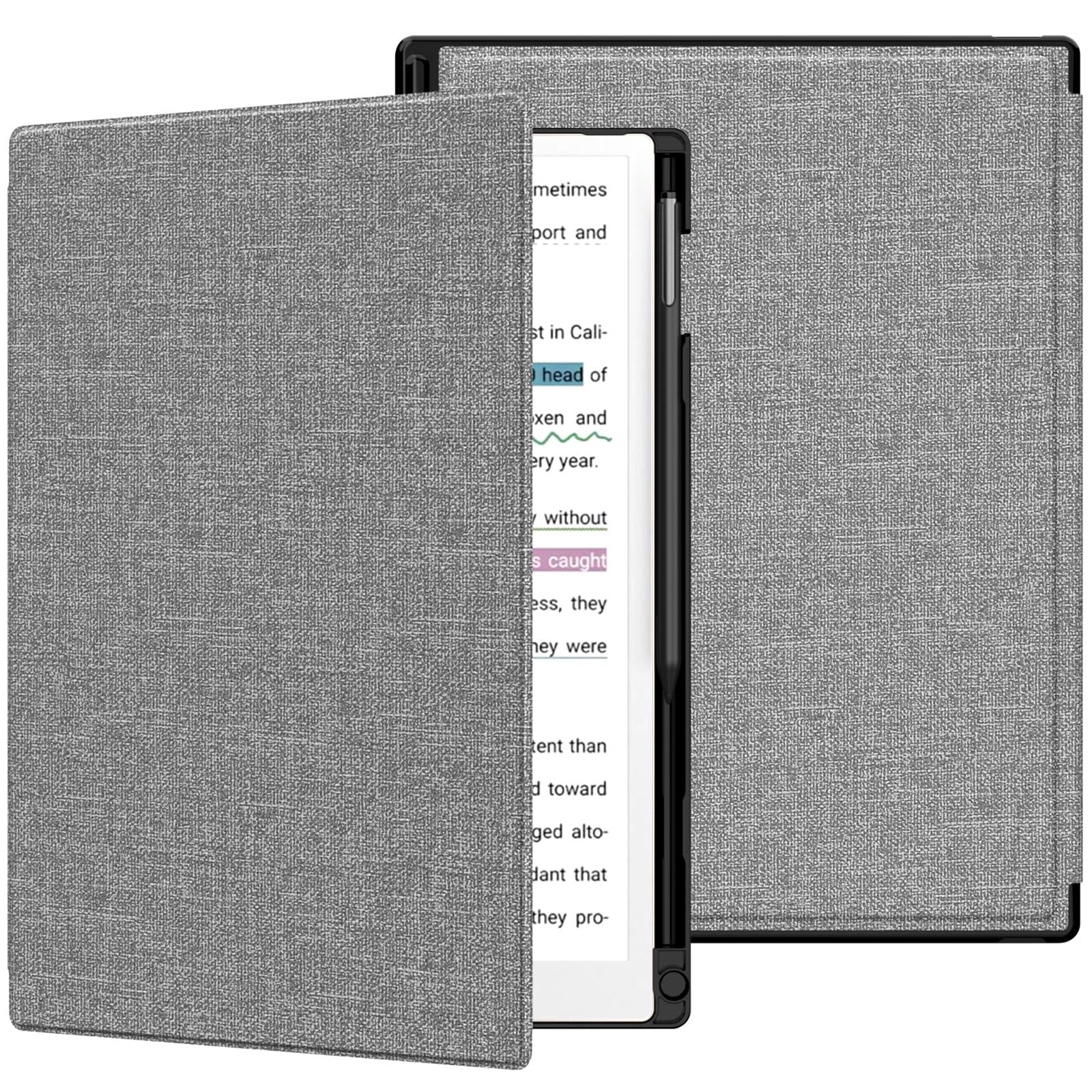 MoKocase for Remarkable Paper Pro 2024 11.8", Lightweight and Hard Back Shell Protective Case with Built-in Pen Holder, Auto Sleep/Wake for Remarkable Pro 11.8", Denim Gray