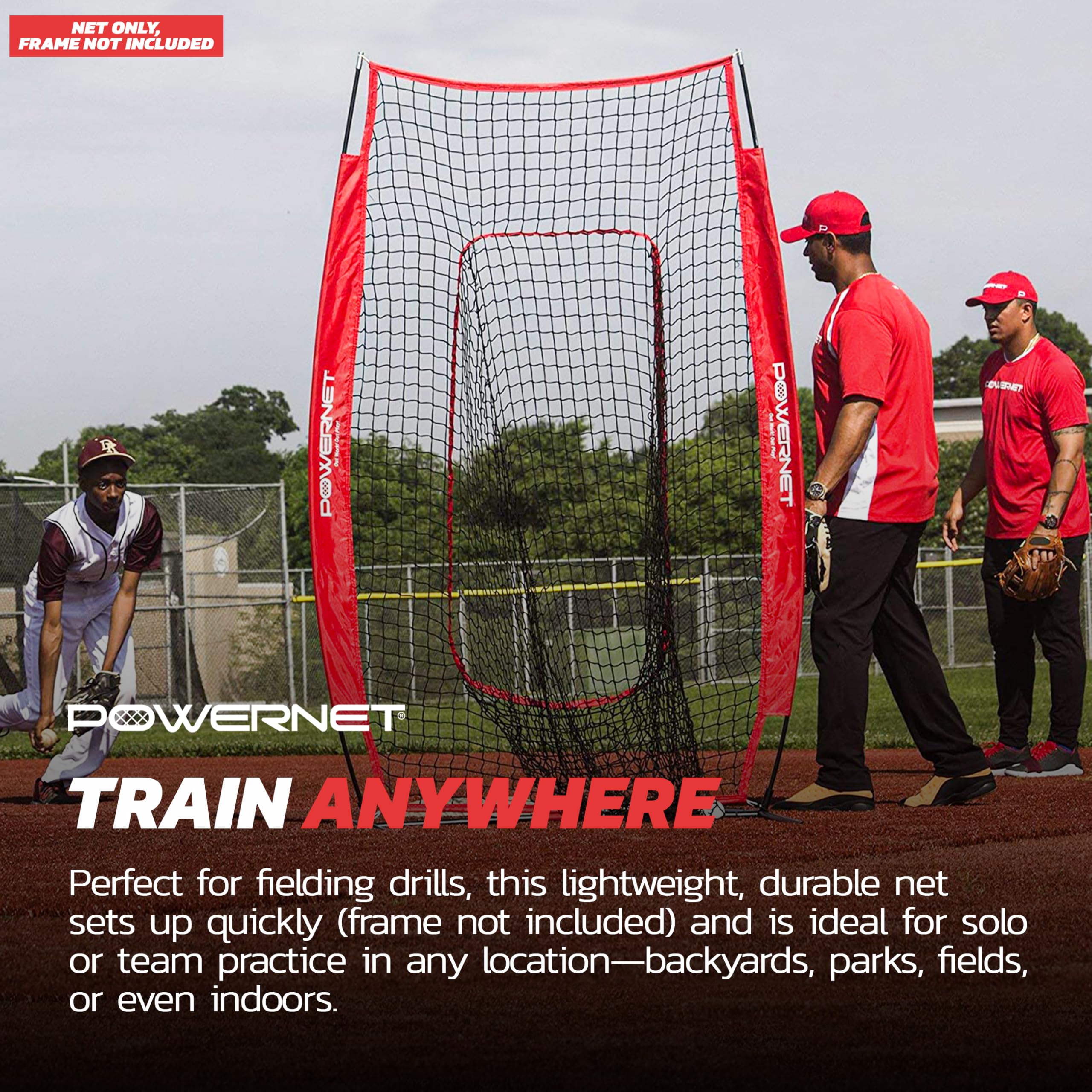 Filet D'entraînement Portable Pour Baseball/softball - 100x100cm Noir - Intérieur/extérieur