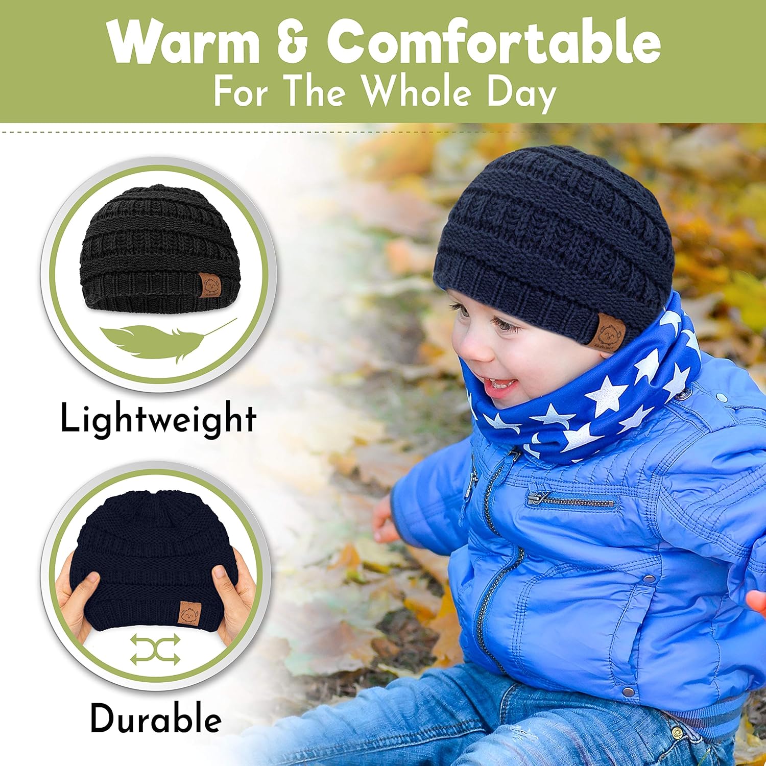 KeaBabies Baby Beanie Winter Hats - 3-Pack Soft Knitted Baby Hat Mittens for Boys for Boys (Urban) : Clothing, Shoes & Jewelry
