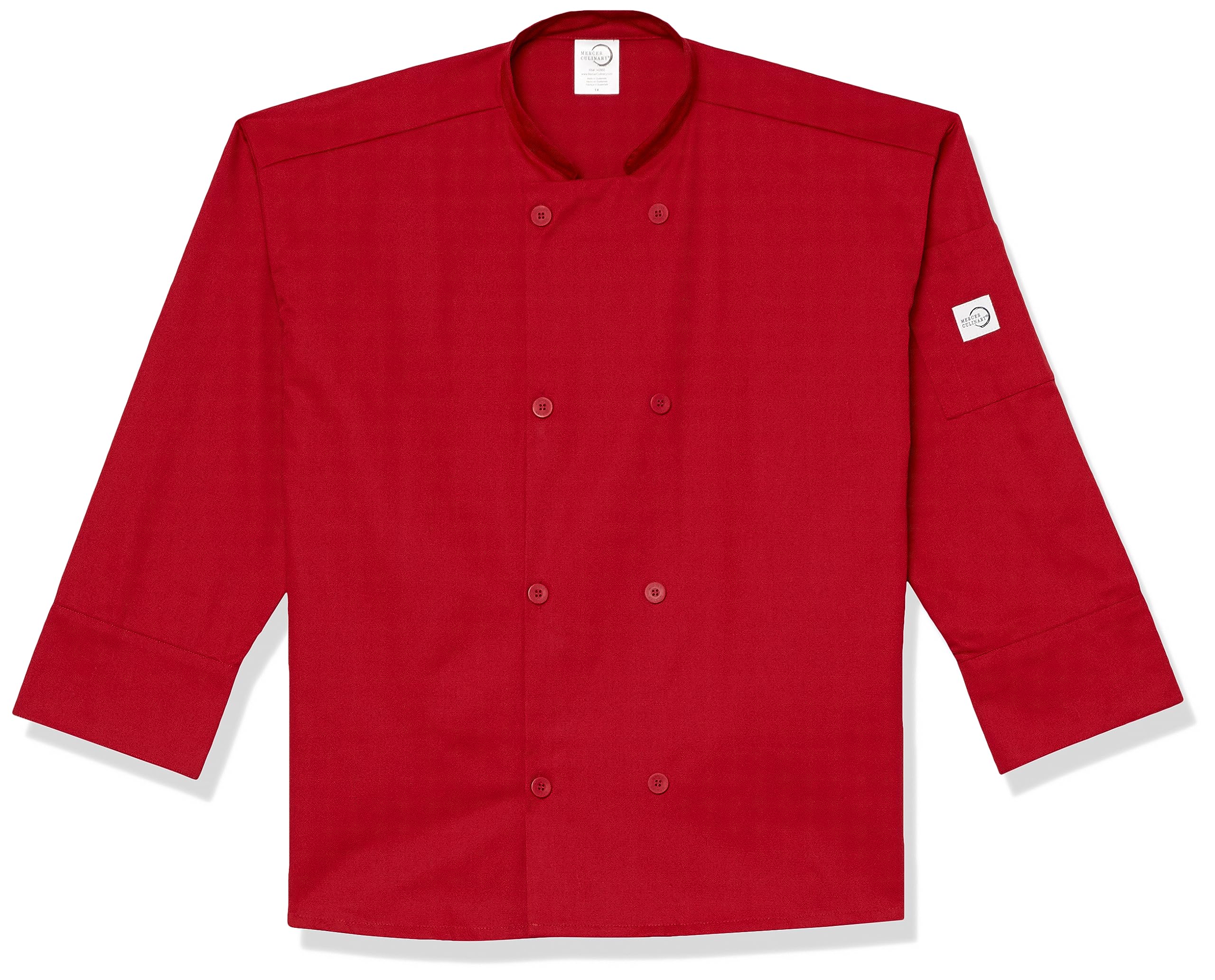 Mercer Culinary M60010RD2X Millennia Unisex Cook Jacket with Traditional Buttons, XX-Large, Red