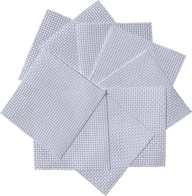Springboard 10807 Binca Squares Cross Stitch Fabric White- 100% Cotton - 15x15cm(Pack of 10) 6-Count