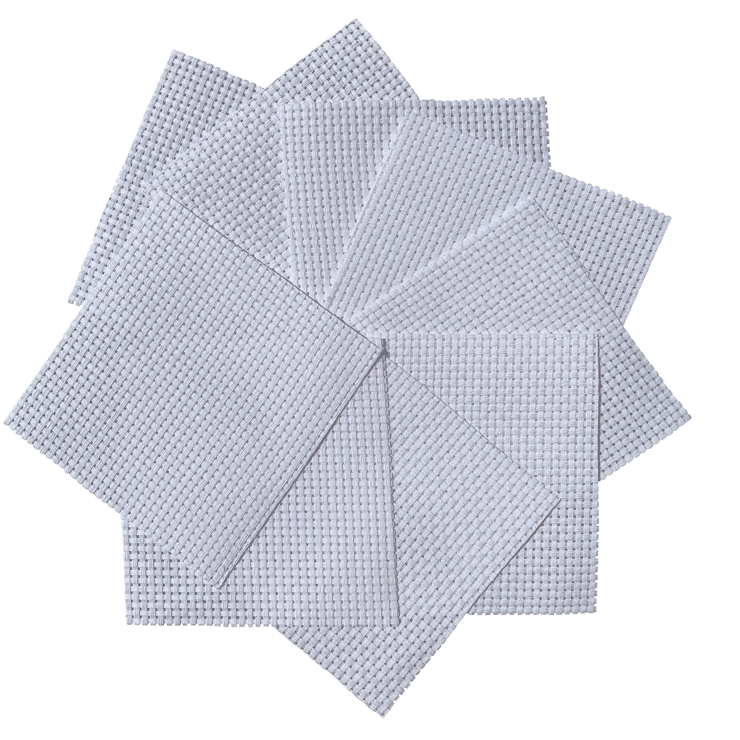 Springboard Binca Circles 6-Count Cross Stitch Fabric 10-Pack, 15 cm x 15 cm Size, White