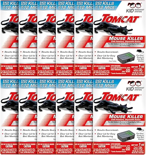 Miniatura 17 de Tomcat Mouse Killer(e) resistente a niños, estación recargable con tapa transparente para fácil monitoreo del cebo, 4 paquetes cada uno con 1