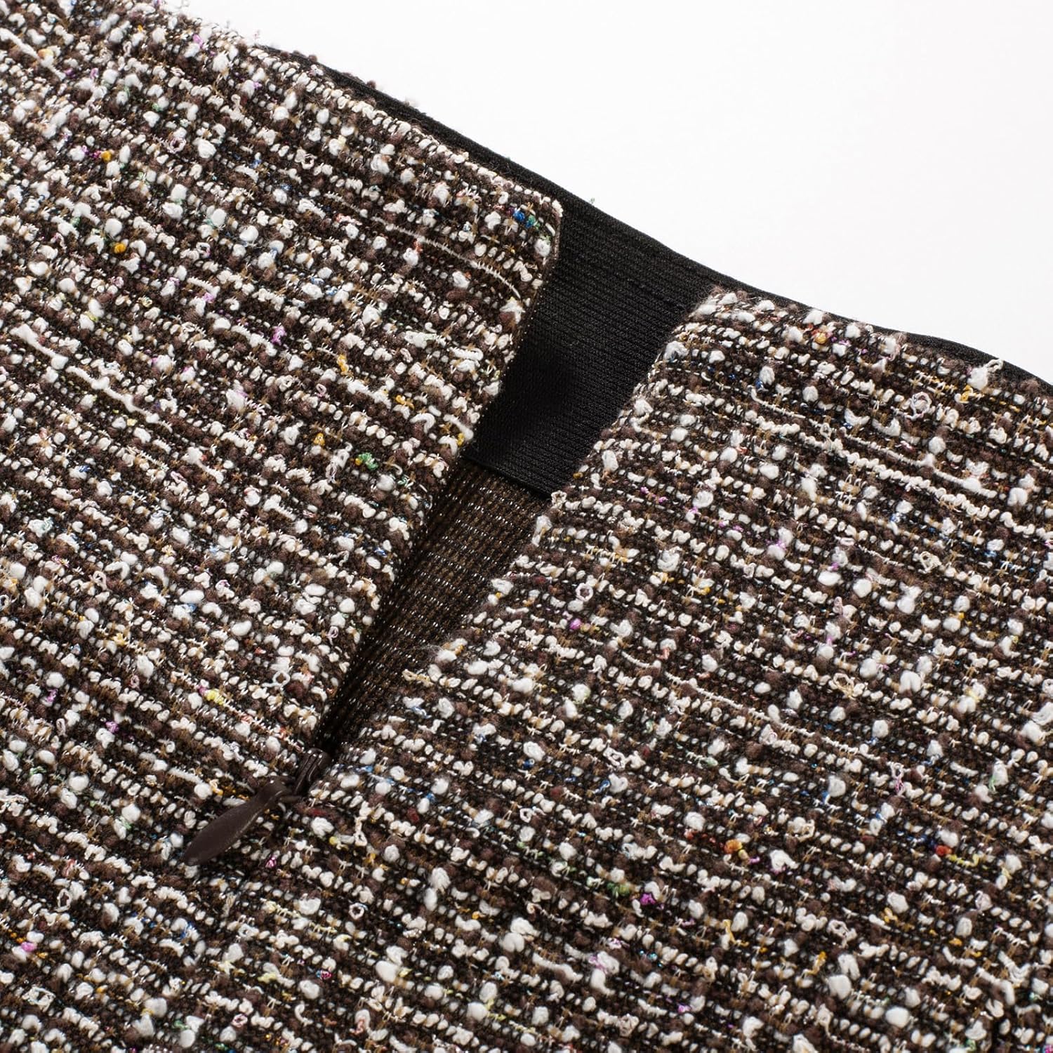 Kate Kasin Womens Knee Length Elastic Waist Stretchy Bodycon Business Tweed Pencil Skirt - Image 5