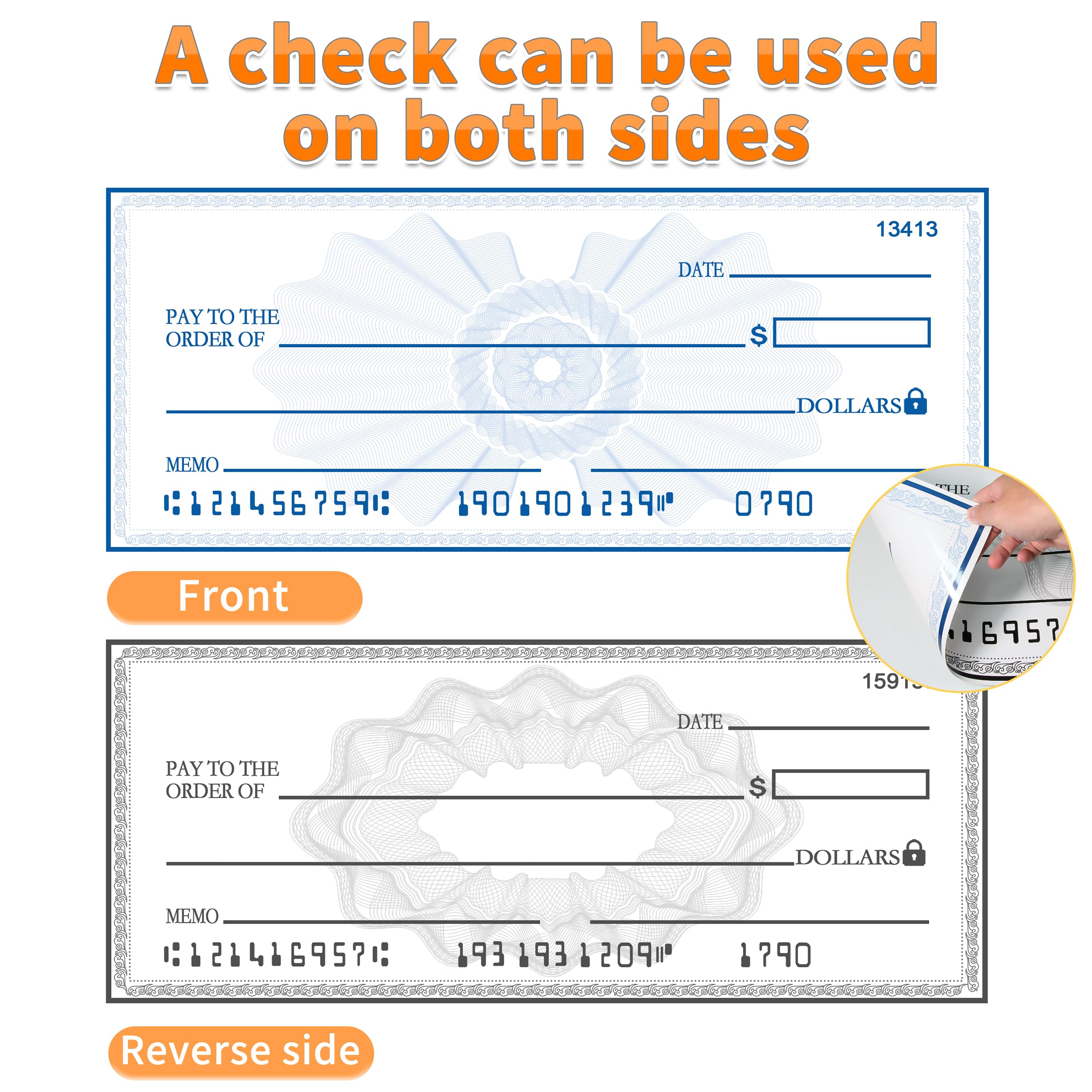 Big Cheque 40x16 Inch Giant Dry Erase Check - Realistic Fake Big Check ...