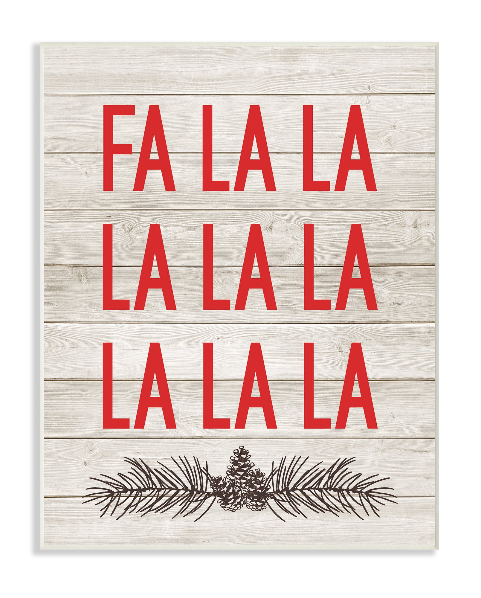 the stupell home décor collection christmas deck the halls fa la oversized wall plaque art, 12.5" x 18.5"
