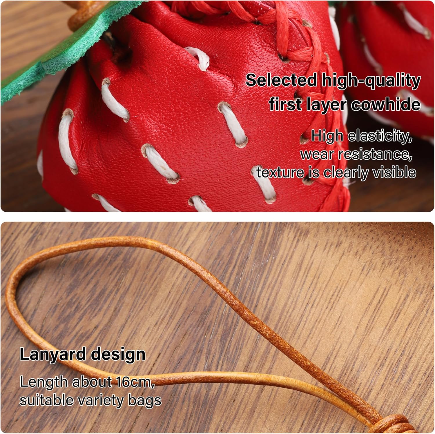 Leather Keychain,Purse Charms,Bag Charms for Handbags,Interesting Stylish Simulated Food Leather Bag Charm - Image 5