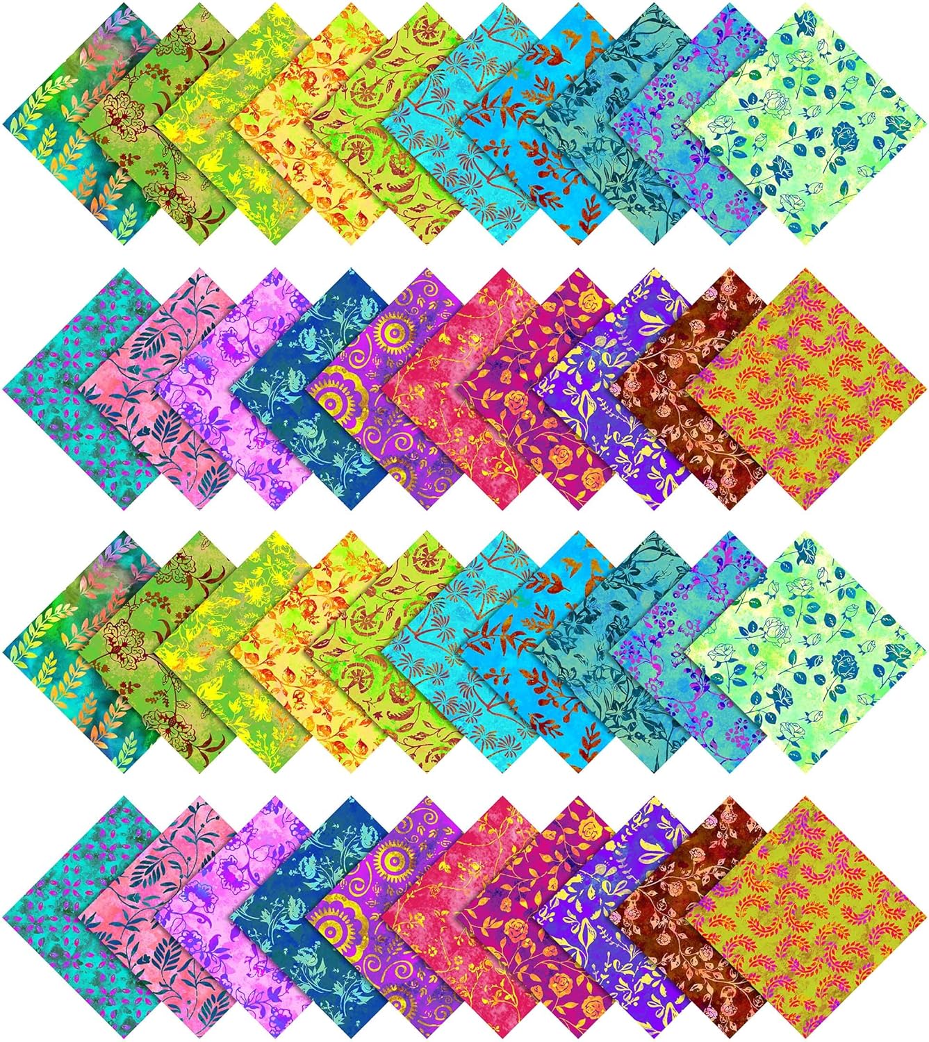 Soimoi Batik Print Precut 10-inch Cotton Fabric Quilting Squares Charm Pack DIY Patchwork Sewing Craft