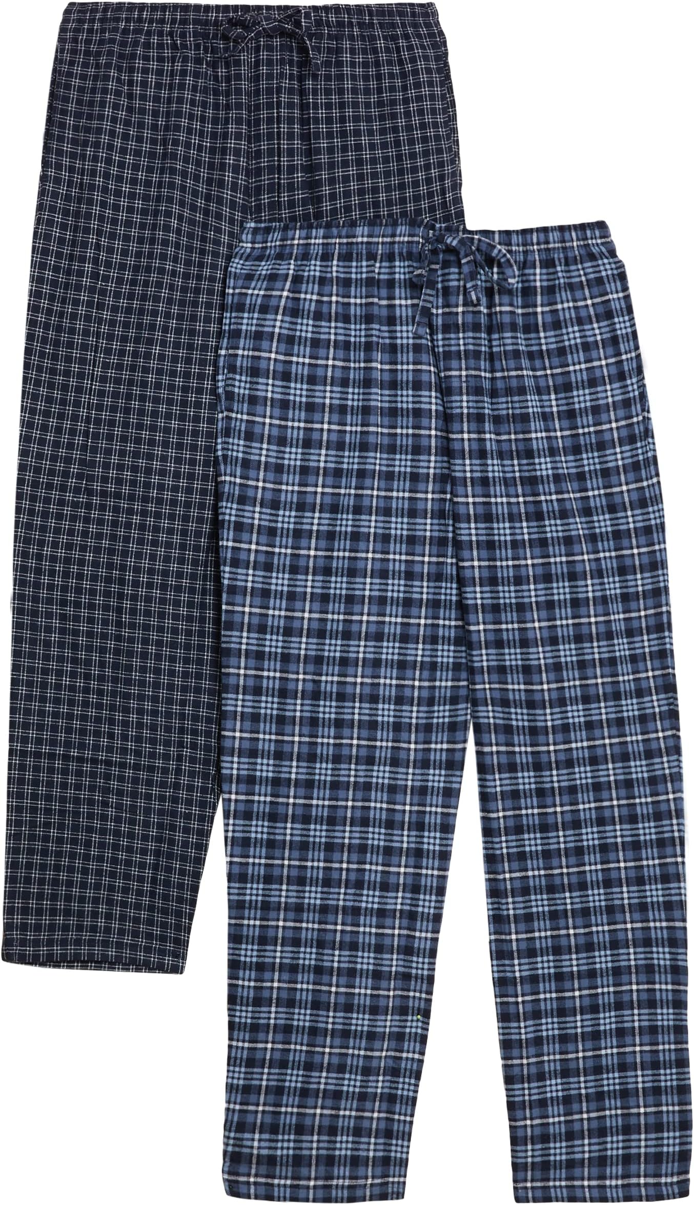 Marks & Spencermens 2 Pack Brushed Plaid Pajama Pants