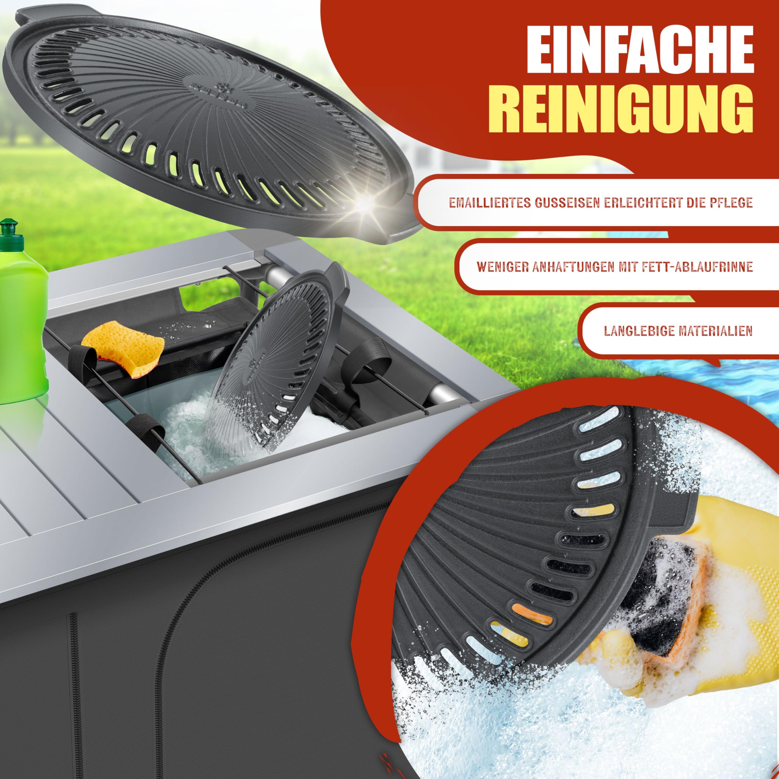 KESSER® Piastra per Forno a Razzo, Olandese, a Legna da Campeggio, Barbecue