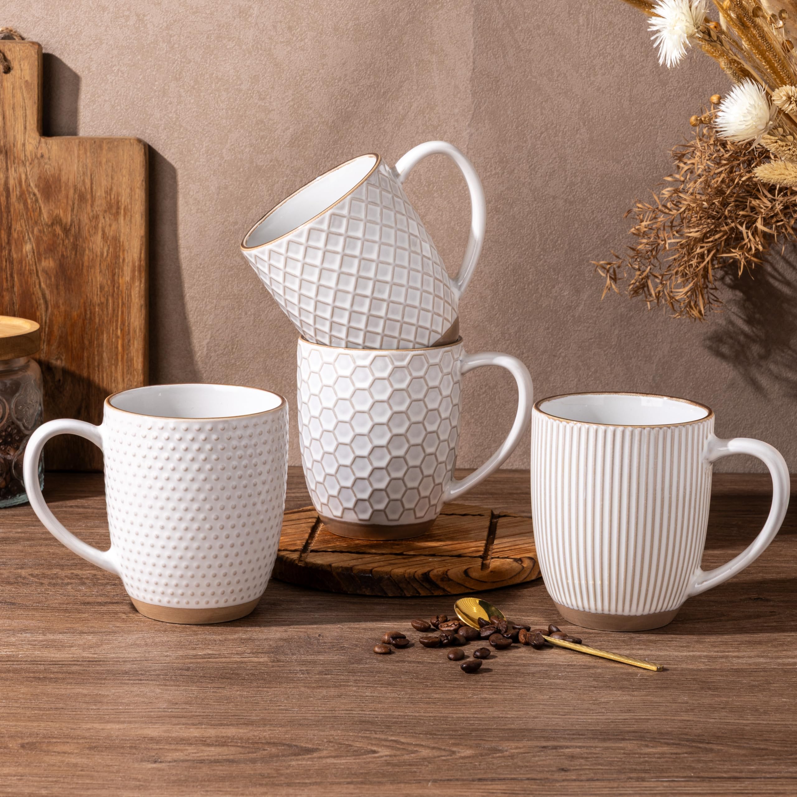 Amazon.com: GBhome Large Coffee Mugs Set of 4, 16oz Handmade