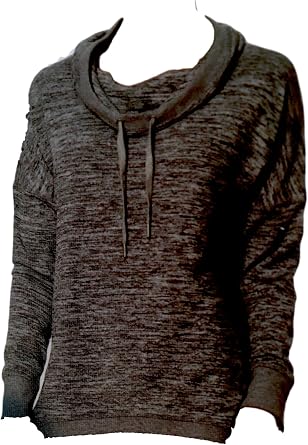 Gerry Ladies Cowl Neck Pullover Sweater X-Large, Charcoal Gray