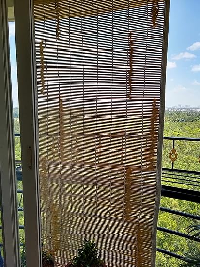 TCLPVC Only Bamboo Blinds Curtains Window Balcony Wood Nature 4/7 ft Pack of 1