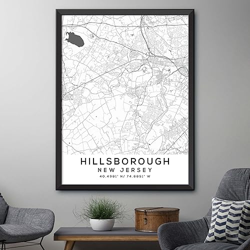 Miniatura 4 de Mapa de Hillsborough, Nueva Jersey, Light 2 (12x16)
