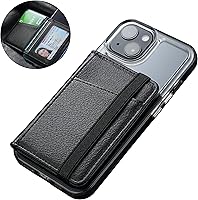 Vista 2 de Funda tipo cartera para teléfono, tarjetero para la parte posterior del teléfono, funda de piel con tapa compatible con iPhone, Samsung Galaxy
