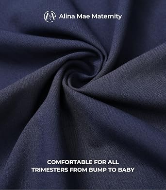 Maternity Scrubs Shirt for Women Doctor Uniform Short Sleeve Pregnant Nurse Scrub with Large Pockets