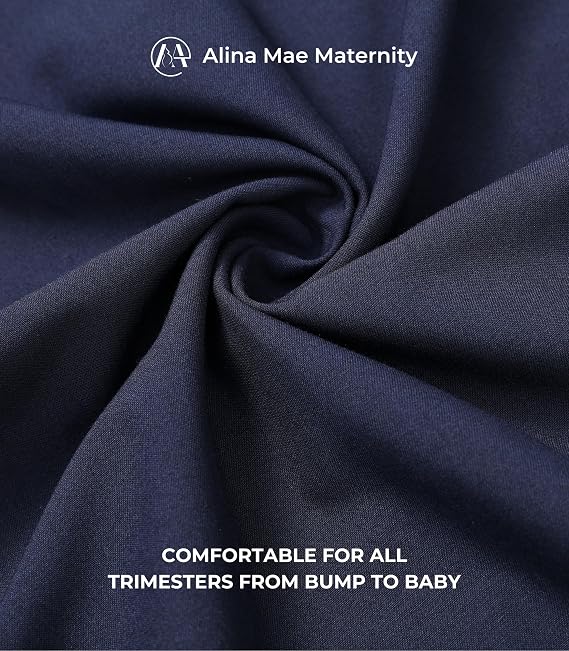 Maternity Scrubs Shirt for Women Doctor Uniform Short Sleeve Pregnant Nurse Scrub with Large Pockets