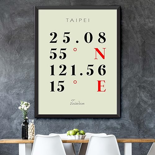 Miniatura 5 de Mapa de Taipei, Taiwán, Coordenadas Multilíneas de Colores (8x10)