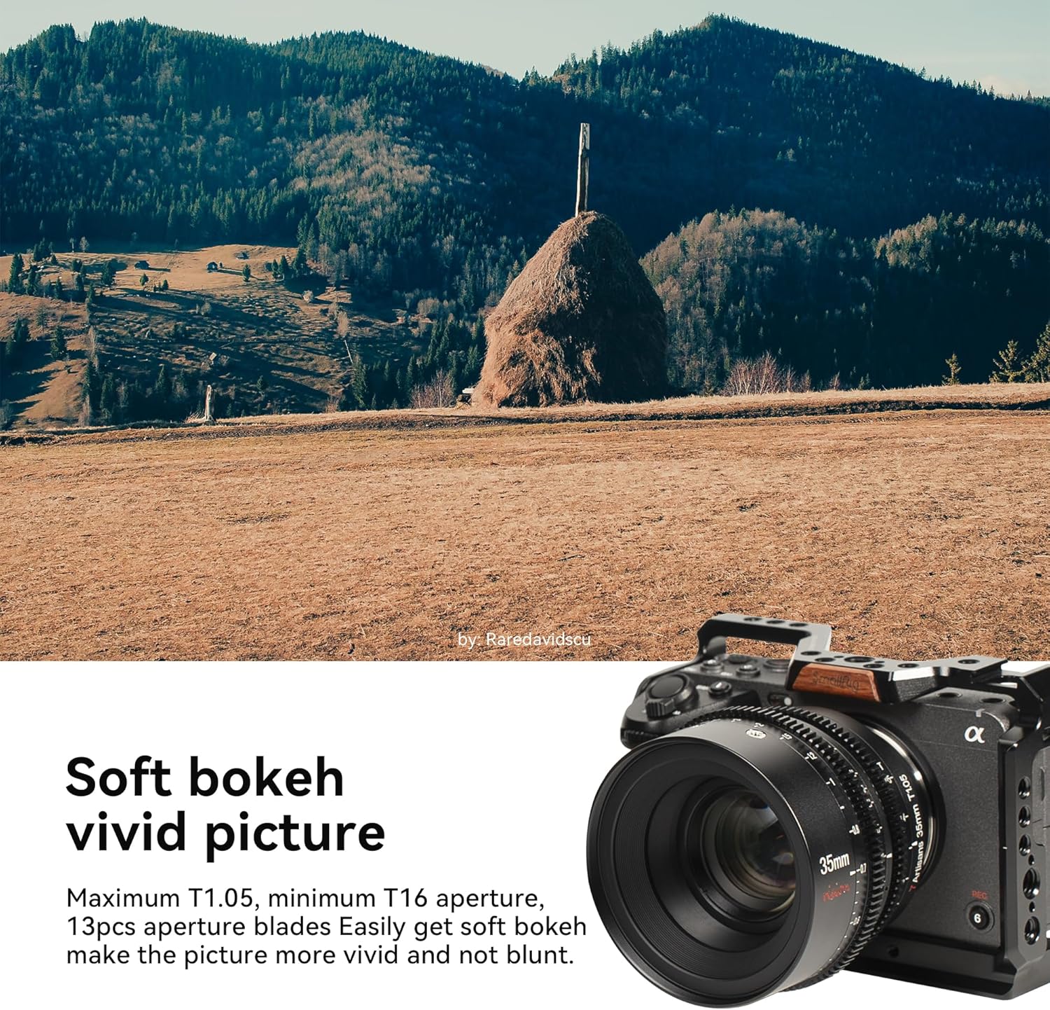 7artisans 35mm T1.05 Large Aperture Cine APS-C Lens Wide-Angle Manual Focus Low Distortion Mini Cinema Lens Compatible for Olympus/Panasonic Micro 43 Mirrorless Cameras Black