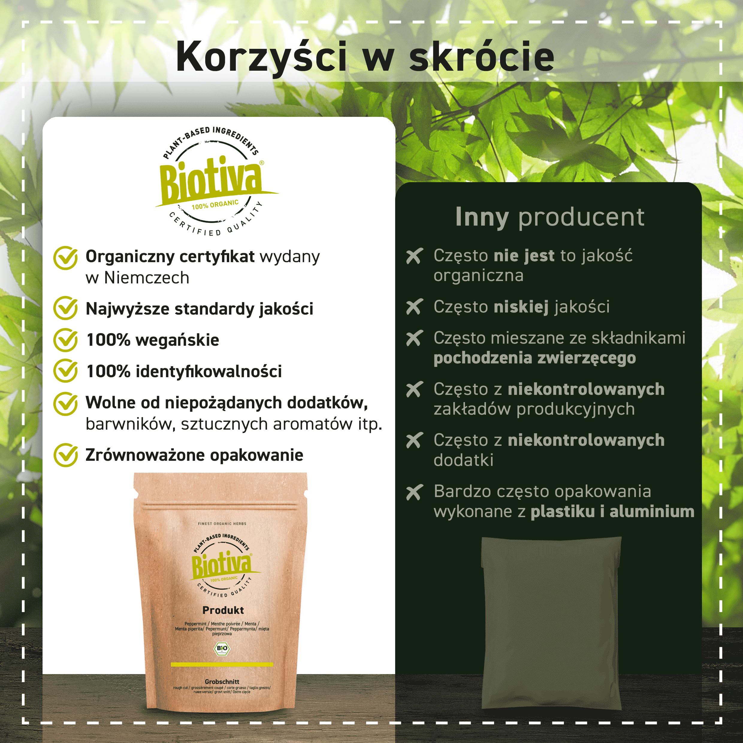 Proszek z białka grochu Bio 1kg - 83% zawartość białka - 100% izolat białka grochu - Najwyższa jakość Bio - Wolny od glutenu, soi i laktozy - Rozlewan i kontrolowany w Niemczech - Biotiva