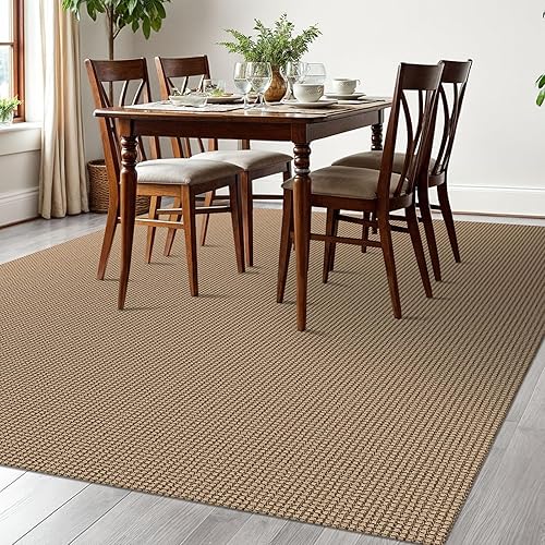 Vista 443 de EARTHALL - Tapete tejido lavable con parte trasera de goma, tapete trenzado de algodón antideslizante para interiores para entrada, pasillo, cocina