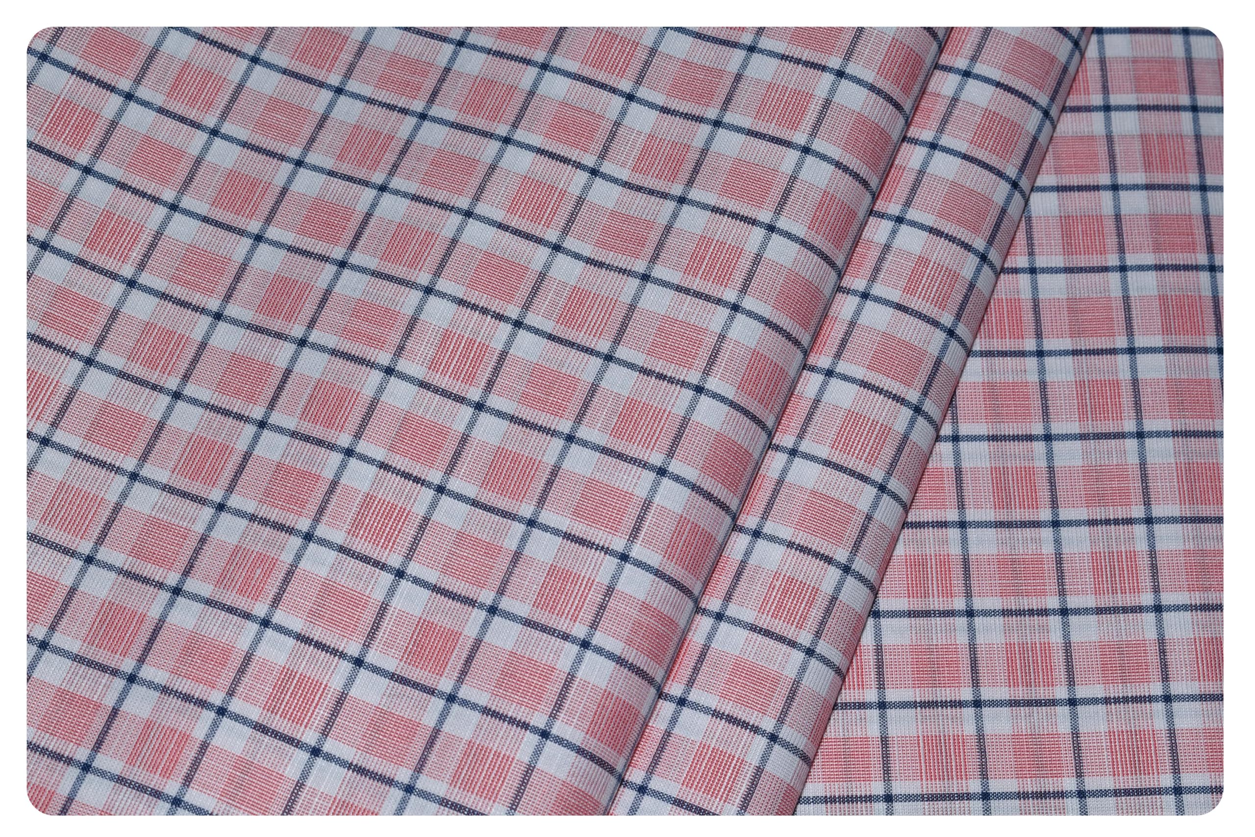 Men's Cotton Poly Blend Checkered Unstitched Shirt Fabric (FQ27A8)-image-42