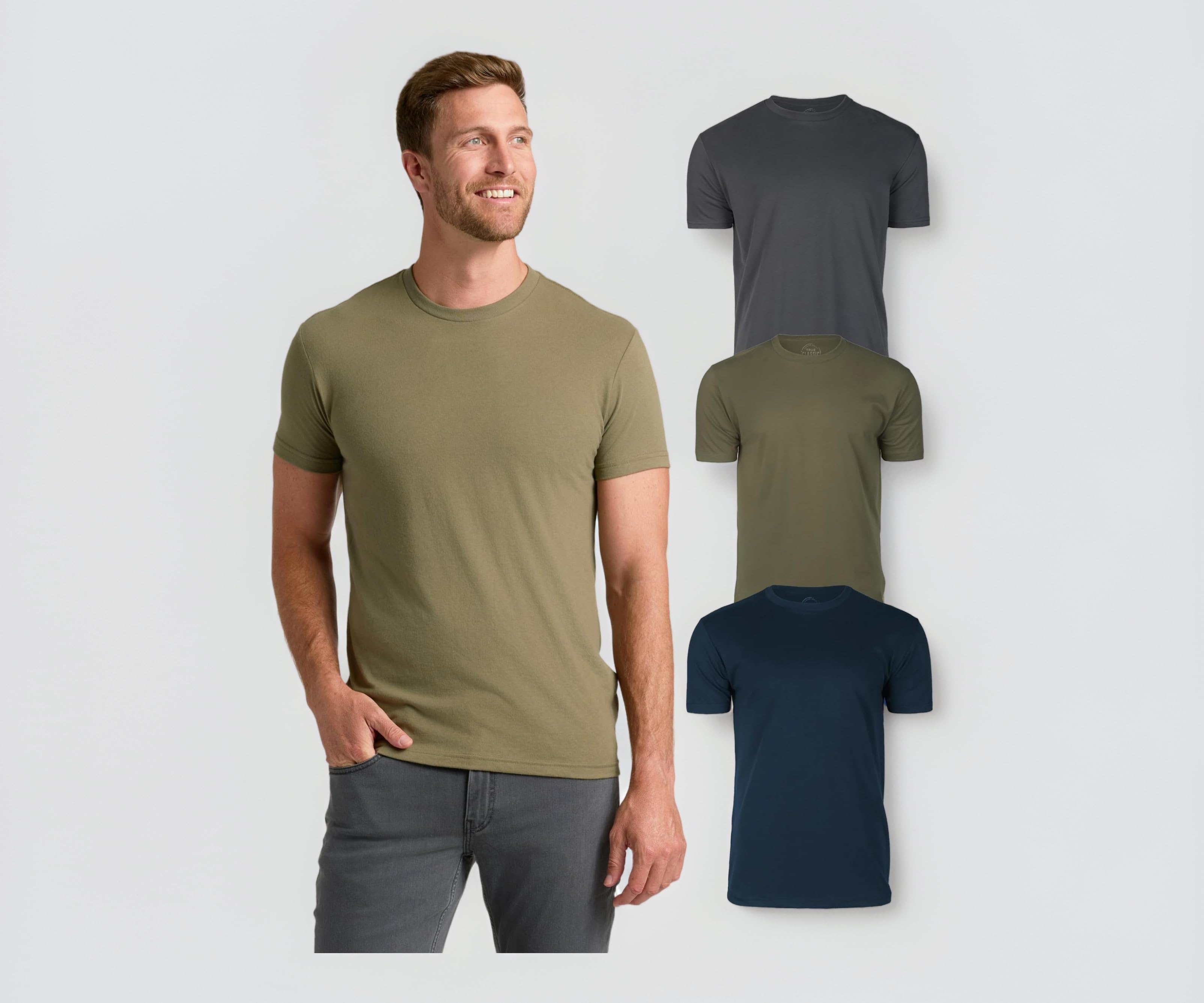 Tees Premium Fitted Men's T-Shirts - Color 3 Pack Crew Neck