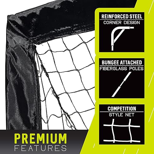 Vista 54 de Franklin Sports Blackhawk Portería de fútbol para patio trasero – Redes de fútbol portátiles desplegables – Jóvenes + Adultos Plegables