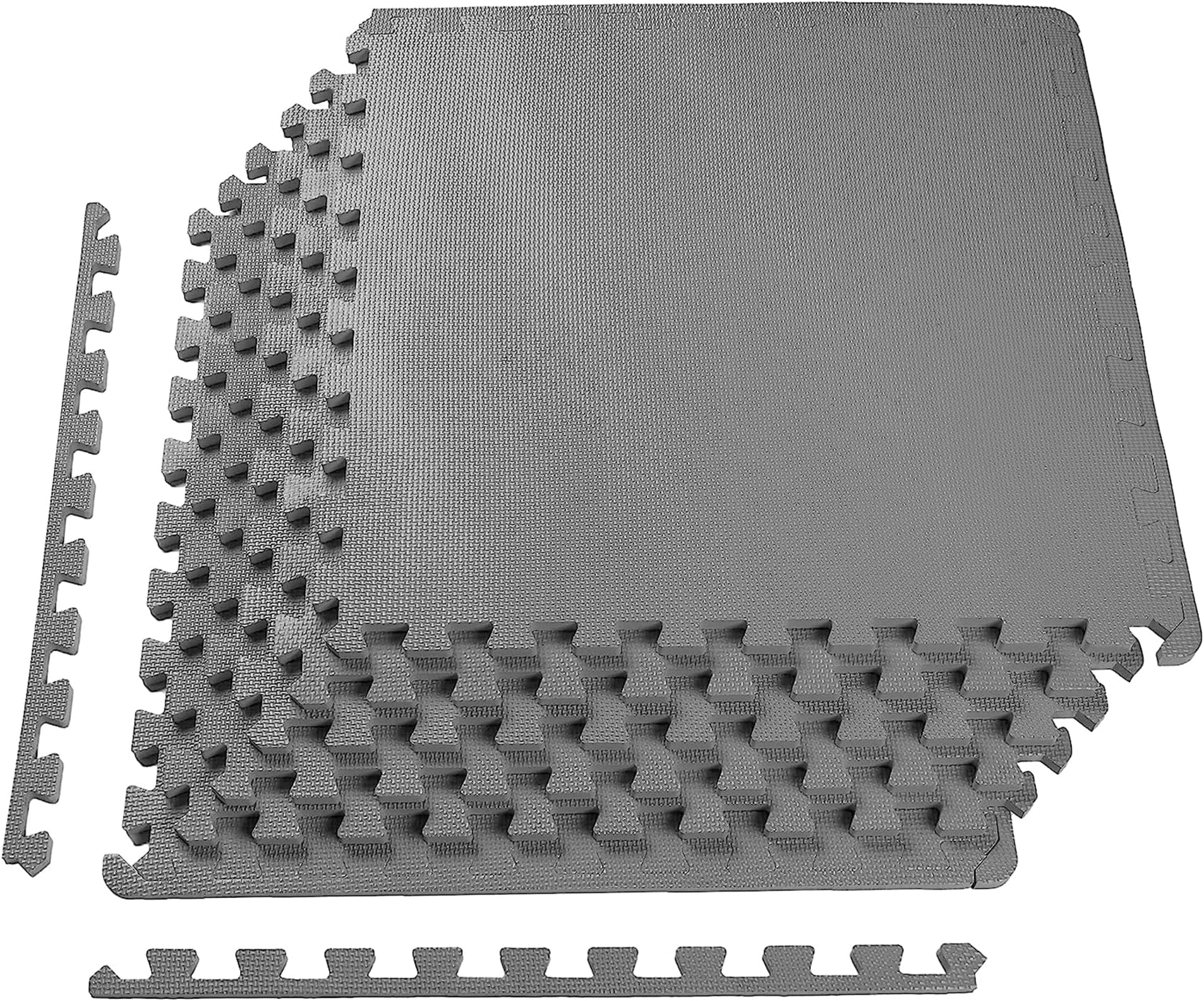 BalanceFrom Puzzle Exercise Mat 1/2' Thick, EVA Interlocking Foam Floor Tiles for Home Gym, Mat for Home Workout Equipment, Floor Padding for Kids, Gray, 24 in x 24 in x 1/2 in, 24 Sq Ft - 6 Tiles