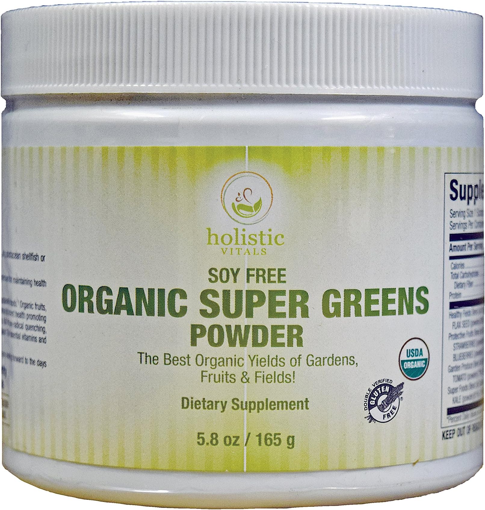 Holistic Vitals - Organic Super Greens Powder, 30 Servings, Easily Mixed and Natural Flavored